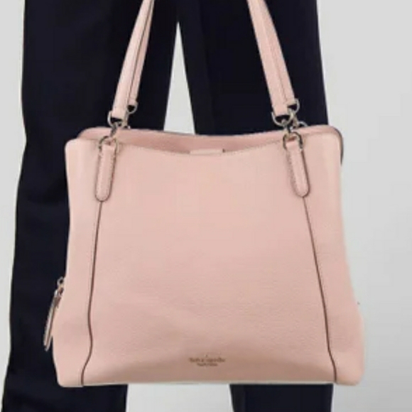 KATE SPADE โ ๏ธ NEW YORK TEXTURED GRAIN LEATHER SHOULDER BAG (LARGE) ..LT PINK ๐ - Picture 11 of 11